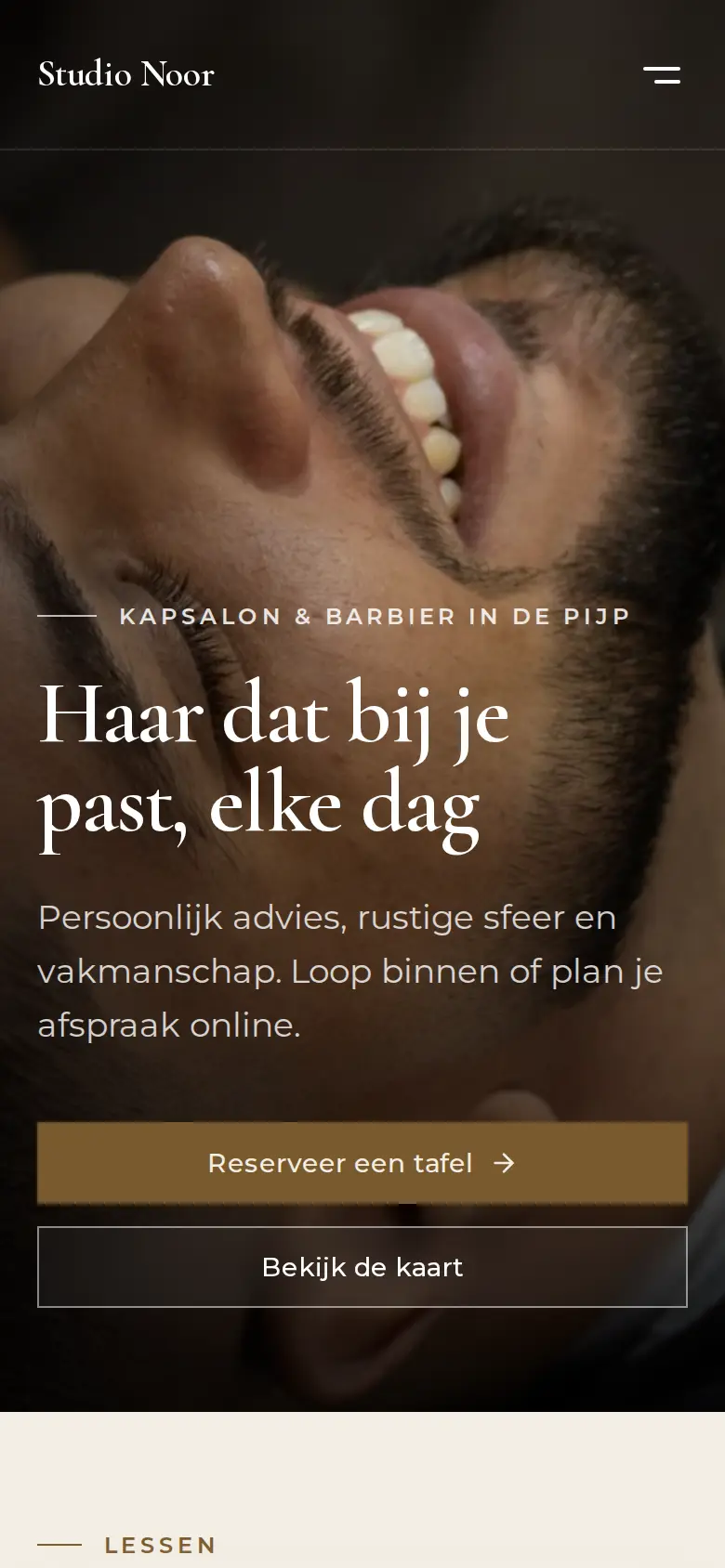 Voorbeeldontwerp: website van een kapsalon