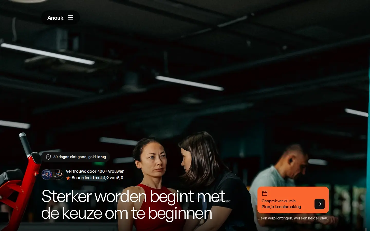 Voorbeeldontwerp: website van een personal trainer