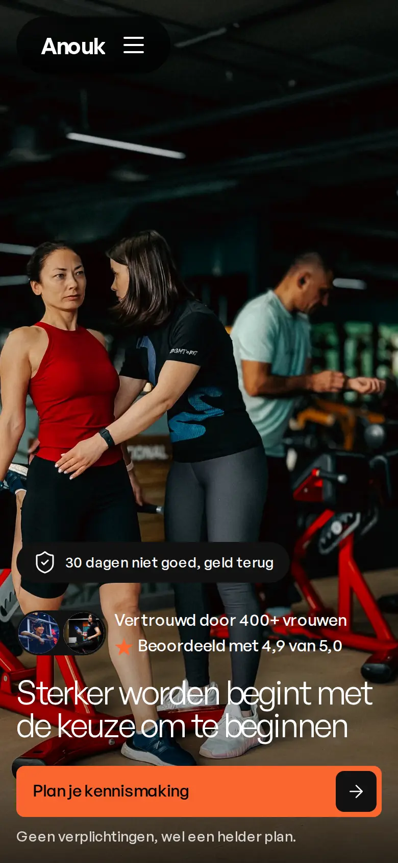 Voorbeeldontwerp: website van een personal trainer