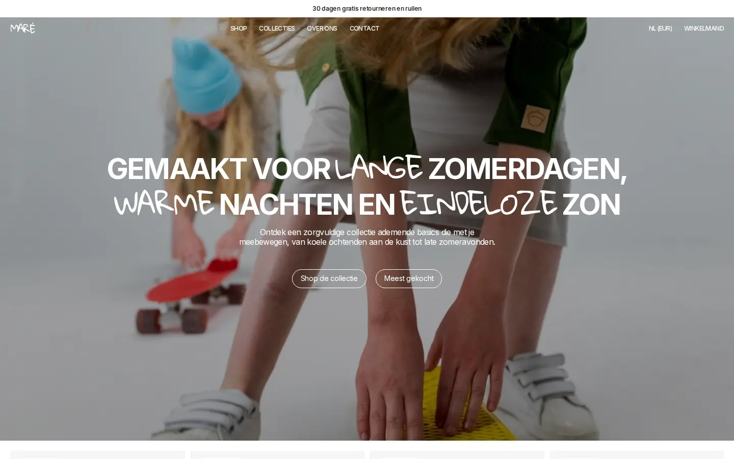 Voorbeeldontwerp: website van een kledingmerk