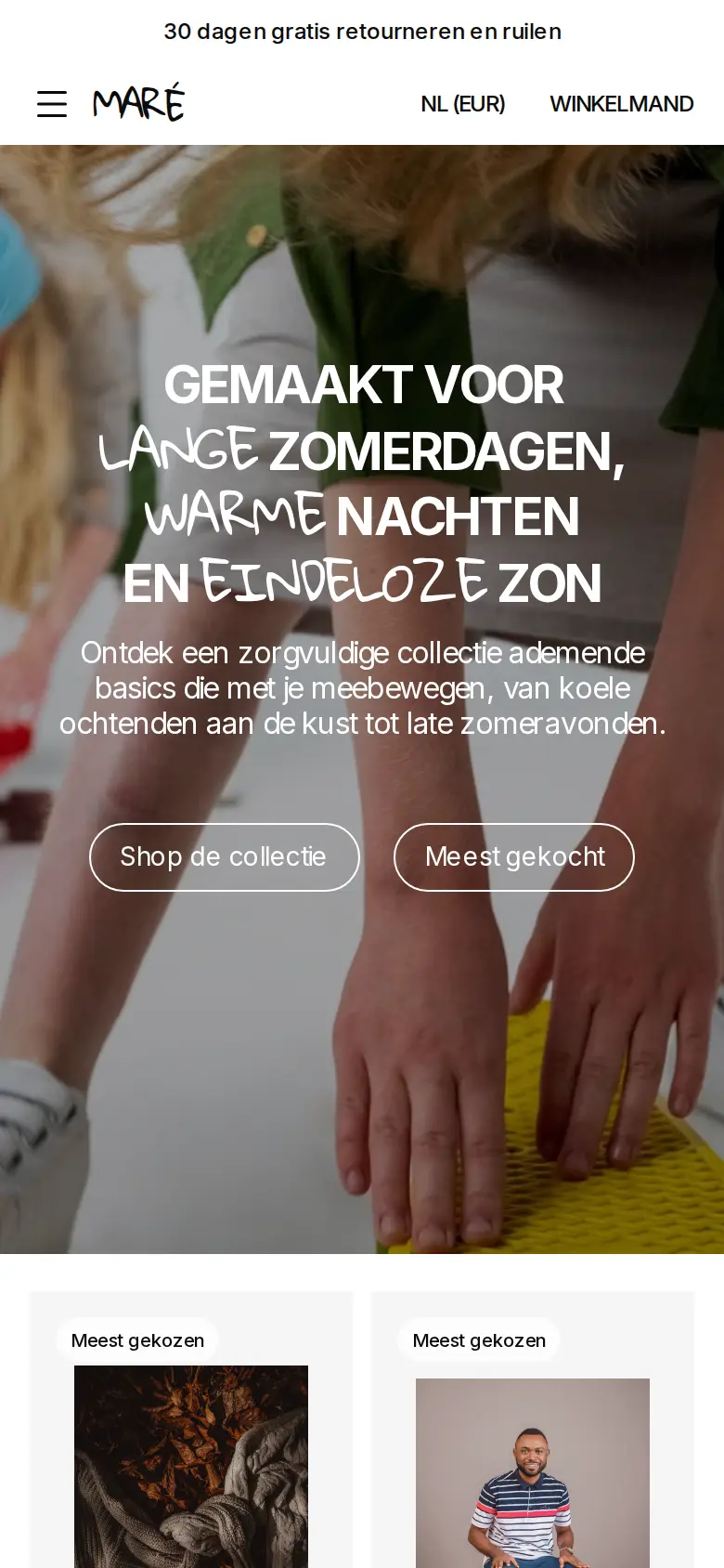 Voorbeeldontwerp: website van een kledingmerk