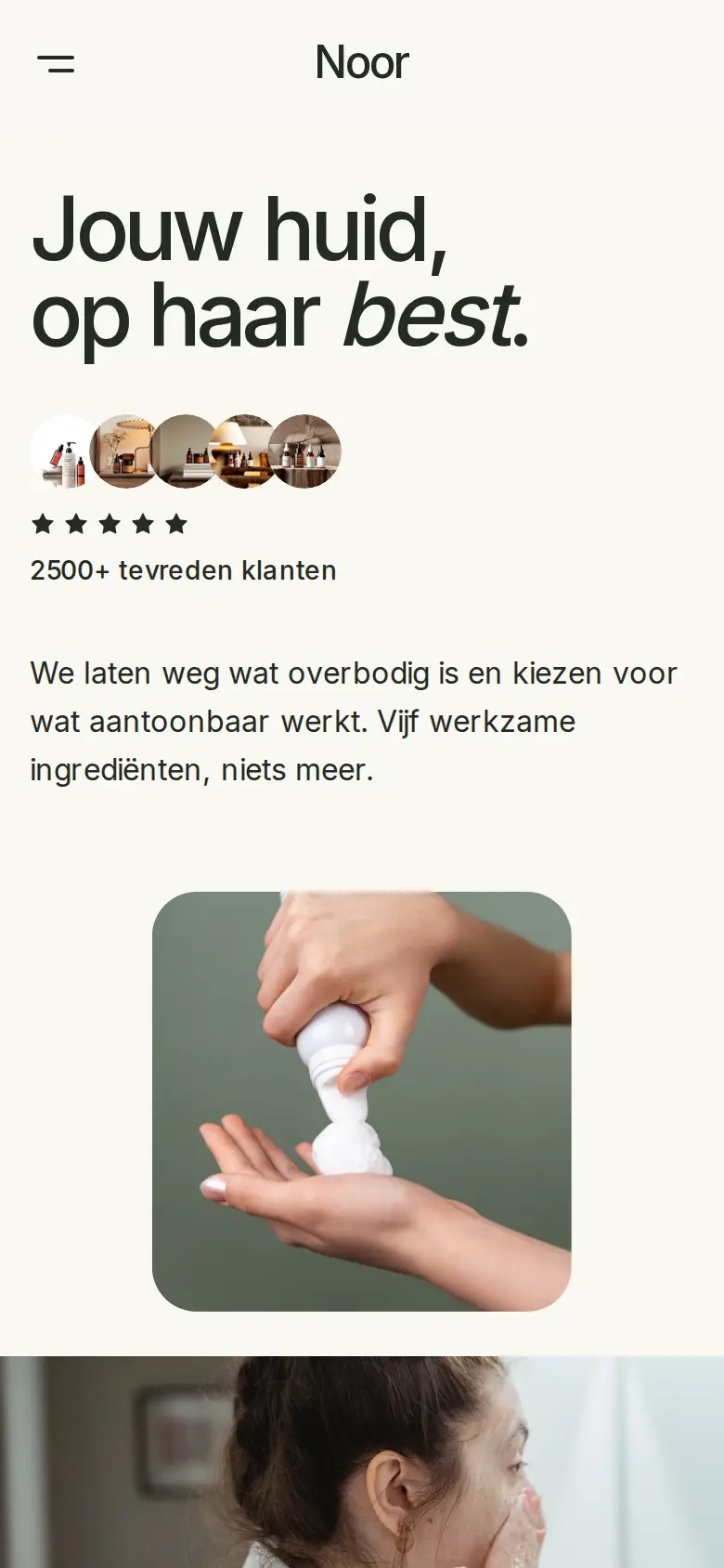 Voorbeeldontwerp: webshop van een huidverzorgingsmerk