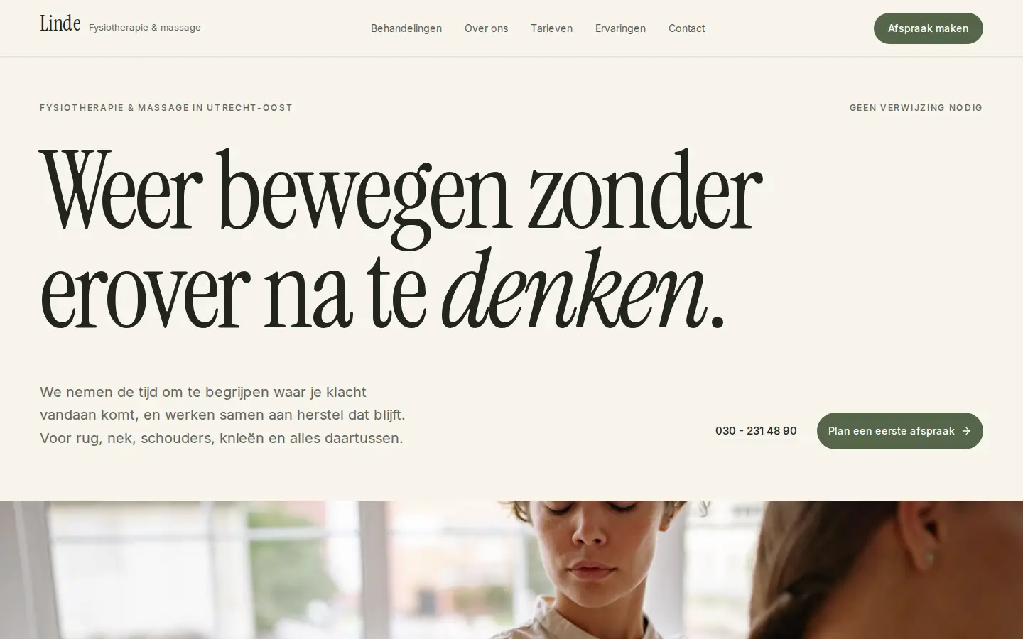 Voorbeeldontwerp: website van een fysiotherapiepraktijk
