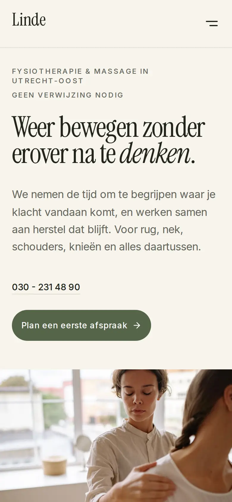 Voorbeeldontwerp: website van een fysiotherapiepraktijk